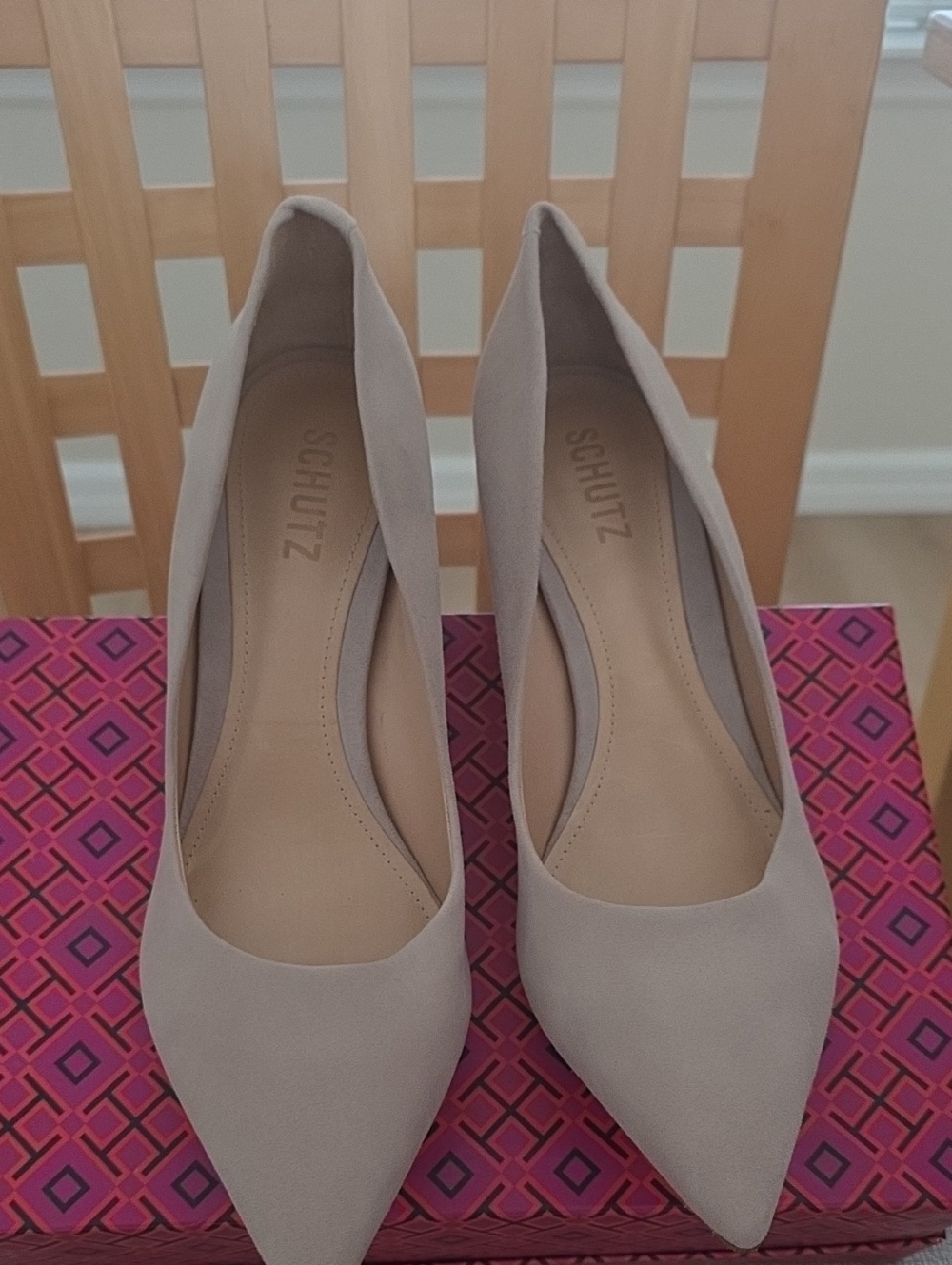 SCHUTZ Women's Pointed Toe Pumps in Light Taupe